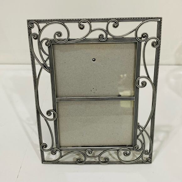 Burnes of Boston Silvertone Pewter Metal double picture frame Art Nouveau style - Picture 4 of 6